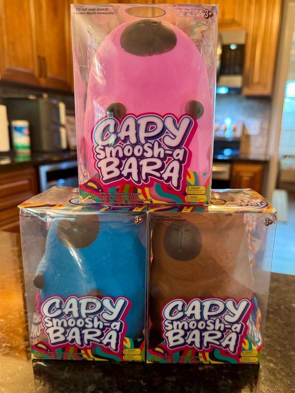 Capy Smoosh- A Bara Squishy - Pink, Blue, Brown